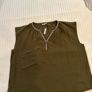 Madewell Dark Olive Sleeveless Top